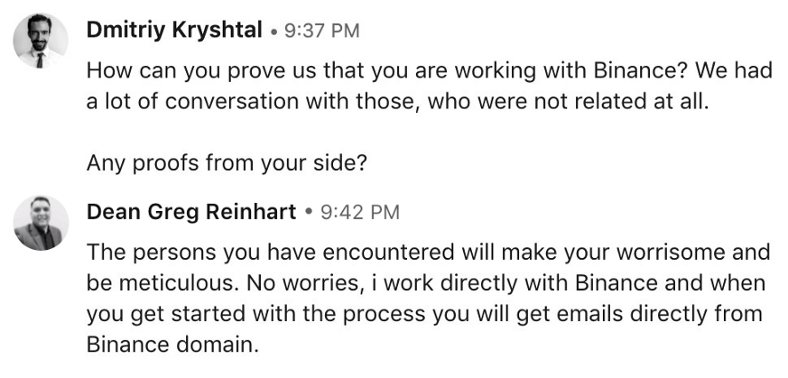 LinkedIn’s “Binance” Scam Survey