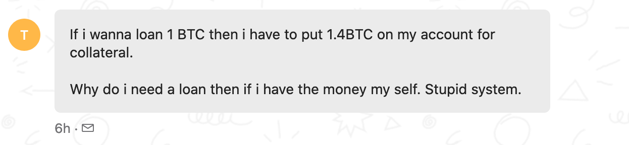 Figure 1: A part of a conversation with CoinLoan support